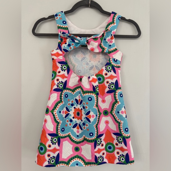 Rare Editions Little Girl’s 7 multicolor mandala floral print dress - Picture 2 of 4